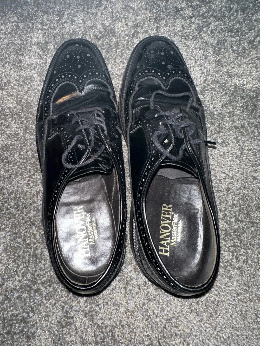 Leather Black Mens Wingtip Dress Shoes